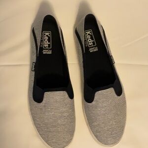 Keds, size 8, navy and white stripe, worn once
